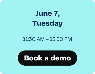 Blend Demo Timeslots - June 7 Tuesday Morning