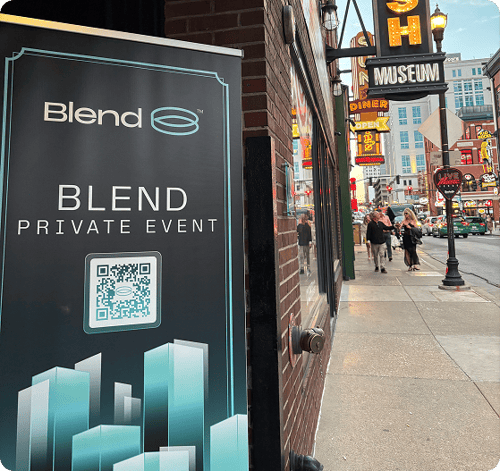 Blend banner in a Nashville street